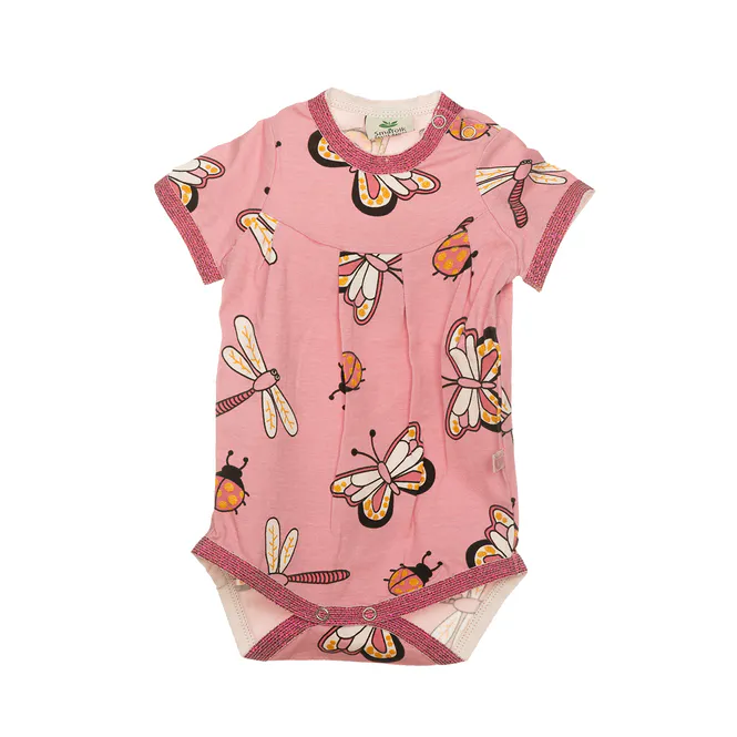 Hovedbilde Småfolk, Body tskjorte sommerfugl m rosa glitter